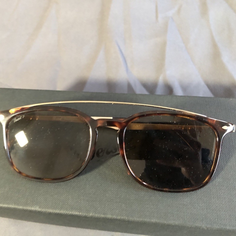 PERSOL 3173-S 1058/51 Havana Azure Brown Tortoise Square Sunglasses 54-19-145